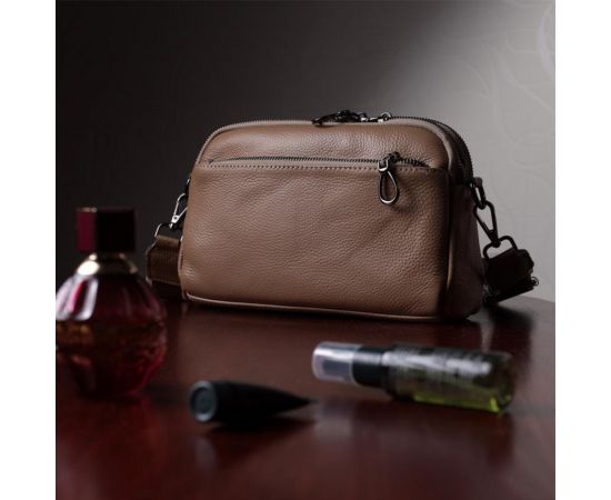 Купить Женская стильная сумка из натуральной кожи Vintage 22599 Бежевая, фото , изображение 11, характеристики, отзывы