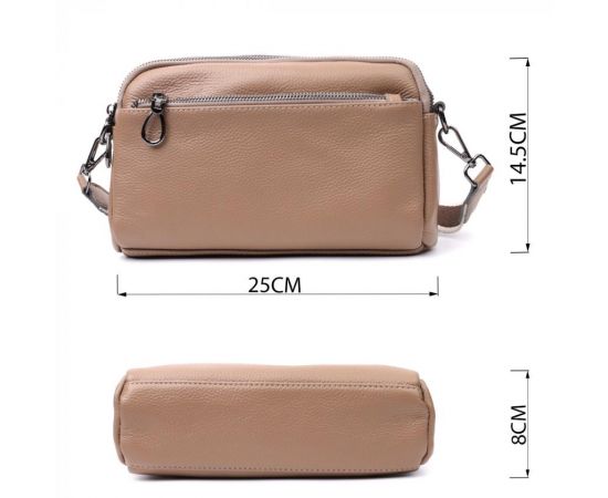 Купить Женская стильная сумка из натуральной кожи Vintage 22599 Бежевая, фото , изображение 3, характеристики, отзывы