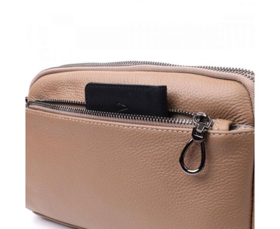 Купить Женская стильная сумка из натуральной кожи Vintage 22599 Бежевая, фото , изображение 8, характеристики, отзывы