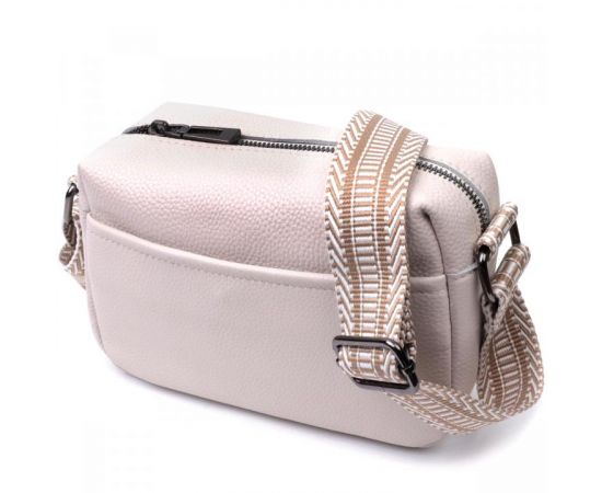 Придбати Женская сумка на одно отделение из натуральной кожи Vintage 22602 Белая, image , характеристики, відгуки