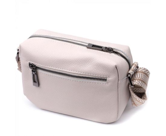 Придбати Женская сумка на одно отделение из натуральной кожи Vintage 22602 Белая, image , зображення 2, характеристики, відгуки