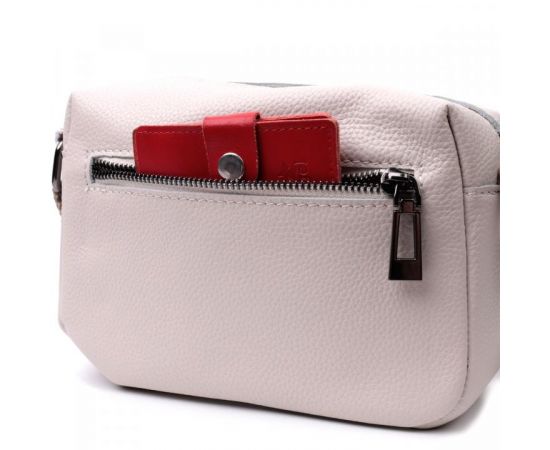 Придбати Женская сумка на одно отделение из натуральной кожи Vintage 22602 Белая, image , зображення 8, характеристики, відгуки