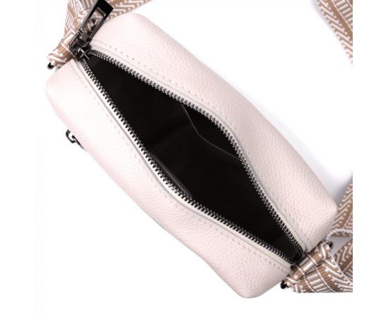 Придбати Женская сумка на одно отделение из натуральной кожи Vintage 22602 Белая, image , зображення 9, характеристики, відгуки