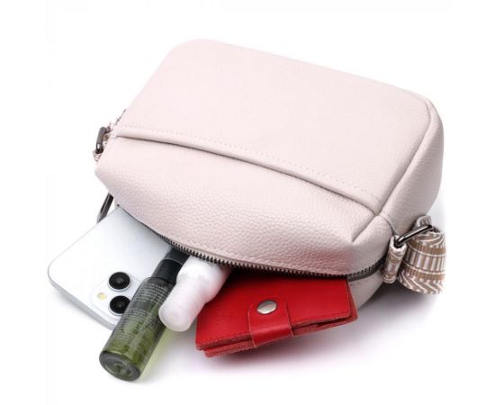 Придбати Женская сумка на одно отделение из натуральной кожи Vintage 22602 Белая, image , зображення 10, характеристики, відгуки