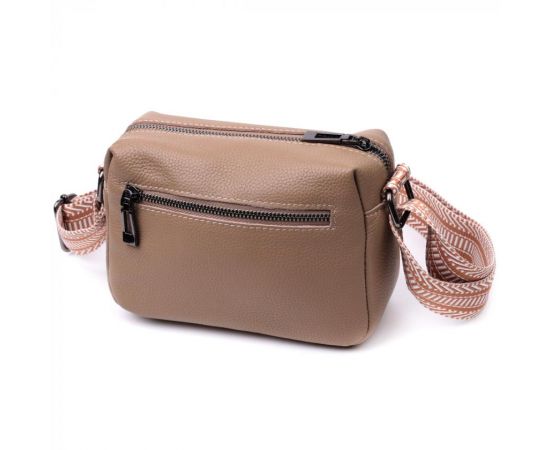 Купить Небольшая сумка на одно отделение для стильных женщин из натуральной кожи Vintage 22604 Бежевая, фото , изображение 2, характеристики, отзывы