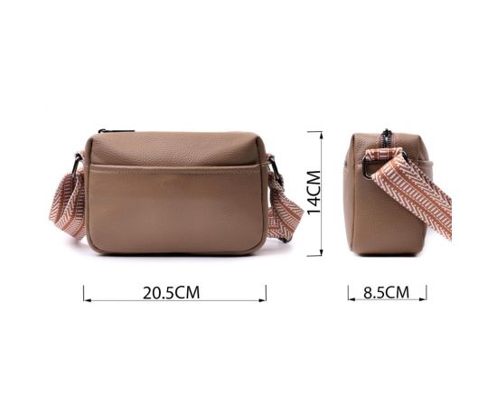 Купить Небольшая сумка на одно отделение для стильных женщин из натуральной кожи Vintage 22604 Бежевая, фото , изображение 3, характеристики, отзывы