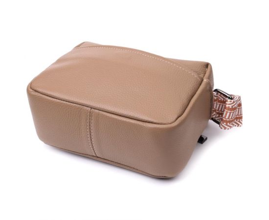 Купить Небольшая сумка на одно отделение для стильных женщин из натуральной кожи Vintage 22604 Бежевая, фото , изображение 5, характеристики, отзывы