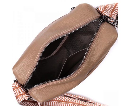 Купить Небольшая сумка на одно отделение для стильных женщин из натуральной кожи Vintage 22604 Бежевая, фото , изображение 9, характеристики, отзывы