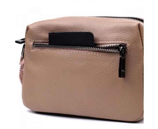 Купить Небольшая сумка на одно отделение для стильных женщин из натуральной кожи Vintage 22604 Бежевая, фото , изображение 10, характеристики, отзывы