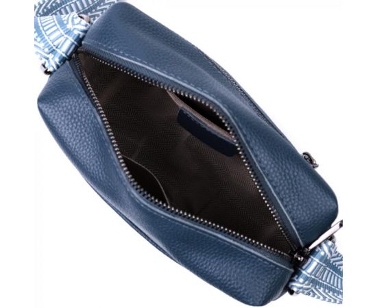 Купить Трендовая сумка на одно отделение для стильных женщин из натуральной кожи Vintage 22605 Синяя, фото , изображение 9, характеристики, отзывы