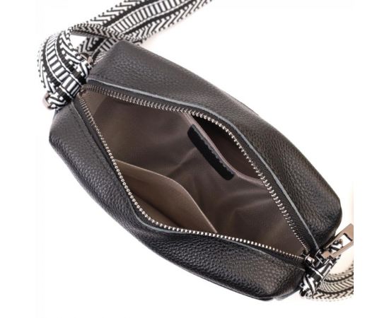 Купить Сумка на одно отделение в классическом цвете из натуральной кожи Vintage 22606 Черная, фото , изображение 9, характеристики, отзывы