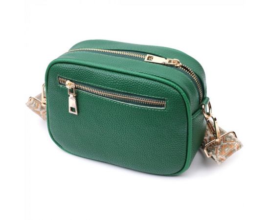 Купить Стеганая женская сумка из натуральной кожи Vintage 22613 Зеленая, фото , изображение 2, характеристики, отзывы