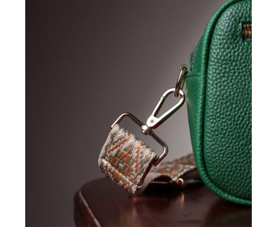 Купить Стеганая женская сумка из натуральной кожи Vintage 22613 Зеленая, фото , изображение 13, характеристики, отзывы