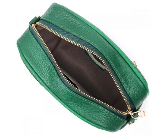 Купить Стеганая женская сумка из натуральной кожи Vintage 22613 Зеленая, фото , изображение 9, характеристики, отзывы