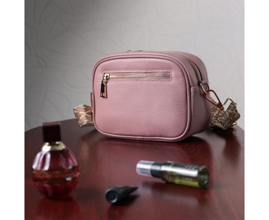 Купить Красивая стеганая женская сумка из натуральной кожи Vintage 22614 Розовая, фото , изображение 12, характеристики, отзывы