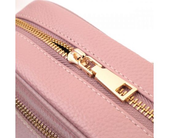 Купить Красивая стеганая женская сумка из натуральной кожи Vintage 22614 Розовая, фото , изображение 8, характеристики, отзывы