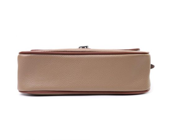 Купить Стильная женская сумка с фактурным клапаном из натуральной кожи Vintage 22620 Бежевая, фото , изображение 6, характеристики, отзывы