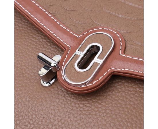 Придбати Женская сумка с фактурным клапаном из натуральной кожи Vintage 22621 Коричневая, image , зображення 8, характеристики, відгуки