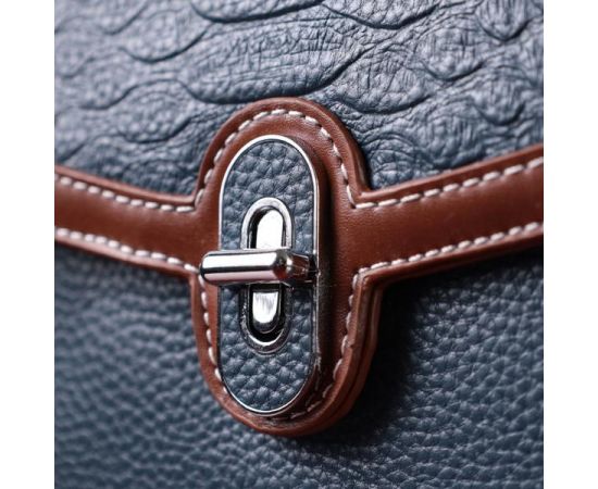 Придбати Сумка женская с фактурным клапаном из натуральной кожи Vintage 22622 Синяя, image , зображення 13, характеристики, відгуки