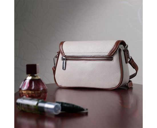 Купить Красивая женская сумка на лето с фактурным клапаном из натуральной кожи Vintage 22623 Белая, фото , изображение 12, характеристики, отзывы