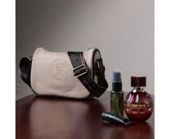 Купить Женская сумка с вышивкой на лицевой стороне из натуральной кожи Vintage 22625 Бежевая, фото , изображение 11, характеристики, отзывы