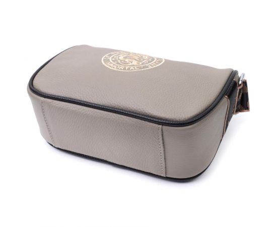 Купить Красивая женская сумка с вышивкой на лицевой стороне из натуральной кожи Vintage 22626 Серая, фото , изображение 5, характеристики, отзывы