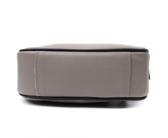 Купить Красивая женская сумка с вышивкой на лицевой стороне из натуральной кожи Vintage 22626 Серая, фото , изображение 7, характеристики, отзывы