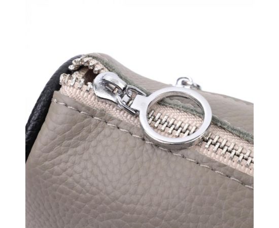 Купить Красивая женская сумка с вышивкой на лицевой стороне из натуральной кожи Vintage 22626 Серая, фото , изображение 8, характеристики, отзывы