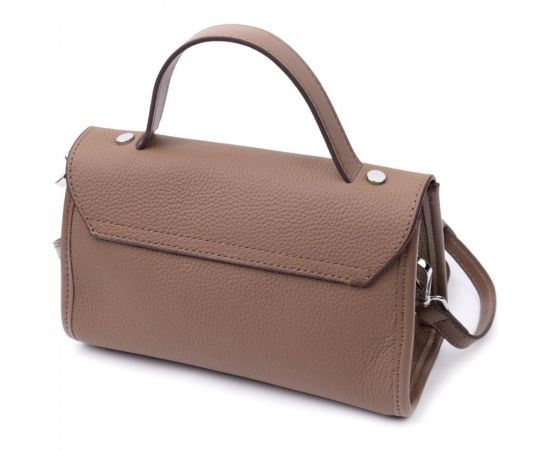 Придбати Женская сумка с геометрическим клапаном из натуральной кожи Vintage 22630 Коричневая, image , зображення 2, характеристики, відгуки