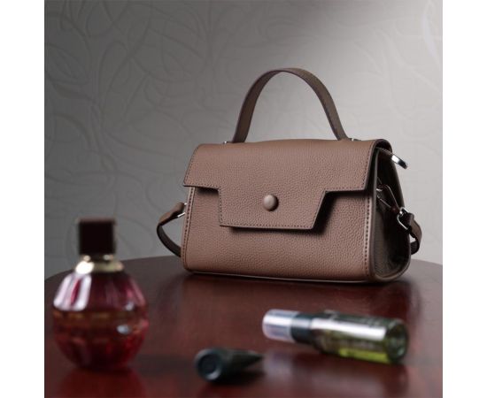 Придбати Женская сумка с геометрическим клапаном из натуральной кожи Vintage 22630 Коричневая, image , зображення 11, характеристики, відгуки