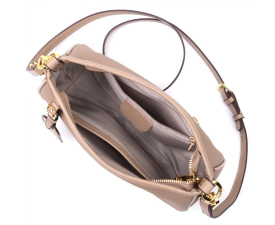 Купить Женская сумка с двумя съемными ручками из натуральной кожи Vintage 22632 Бежева, фото , изображение 8, характеристики, отзывы