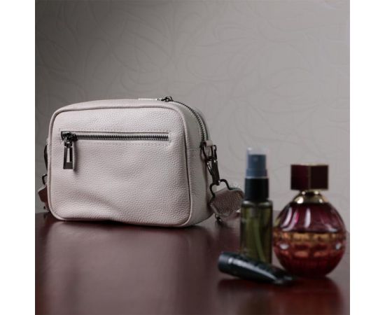 Придбати Сумка для женщин прошитая ромбами на лицевой стороне из натуральной кожи Vintage 22633 Белая, image , зображення 12, характеристики, відгуки