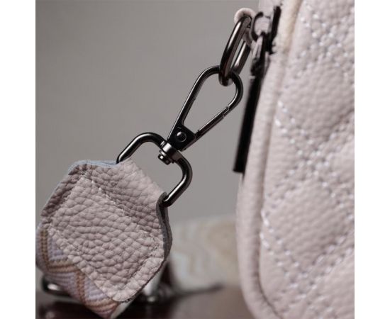 Придбати Сумка для женщин прошитая ромбами на лицевой стороне из натуральной кожи Vintage 22633 Белая, image , зображення 13, характеристики, відгуки