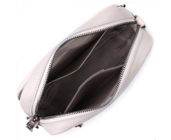 Придбати Сумка для женщин прошитая ромбами на лицевой стороне из натуральной кожи Vintage 22633 Белая, image , зображення 9, характеристики, відгуки