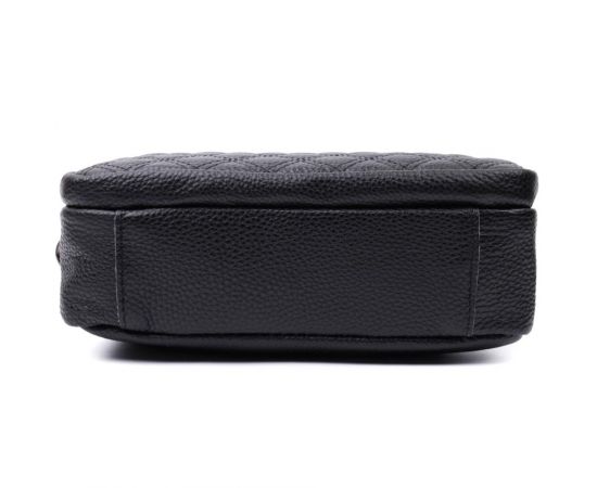 Придбати Женская сумка прошитая ромбами на лицевой стороне из натуральной кожи Vintage 22634 Черная, image , зображення 6, характеристики, відгуки