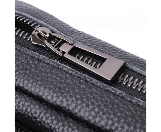 Придбати Женская сумка прошитая ромбами на лицевой стороне из натуральной кожи Vintage 22634 Черная, image , зображення 7, характеристики, відгуки
