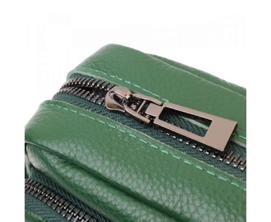 Купить Небольшая женская сумка прошитая ромбами на лицевой стороне из натуральной кожи Vintage 22635 Зеленая, фото , изображение 7, характеристики, отзывы