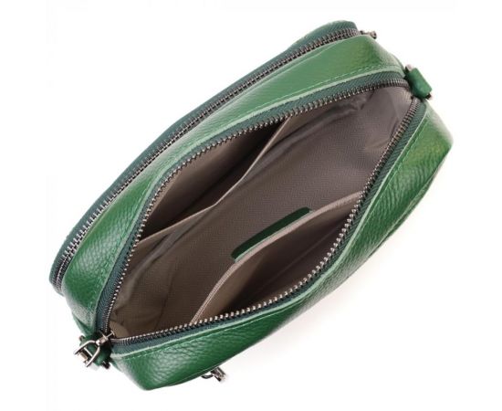 Купить Небольшая женская сумка прошитая ромбами на лицевой стороне из натуральной кожи Vintage 22635 Зеленая, фото , изображение 9, характеристики, отзывы
