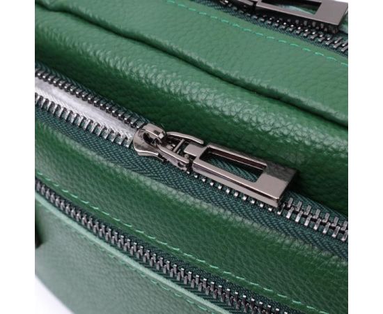 Купить Яркая женская сумка с накладным карманом из натуральной кожи Vintage 22639 Зеленая, фото , изображение 8, характеристики, отзывы