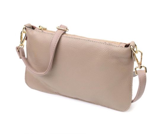 Купить Женская сумка-клатч с двумя ремнями из натуральной кожи Vintage 22643 Бежевая, фото , характеристики, отзывы