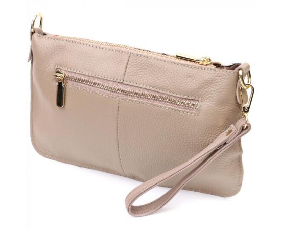 Купить Женская сумка-клатч с двумя ремнями из натуральной кожи Vintage 22643 Бежевая, фото , изображение 2, характеристики, отзывы