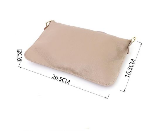 Купить Женская сумка-клатч с двумя ремнями из натуральной кожи Vintage 22643 Бежевая, фото , изображение 3, характеристики, отзывы