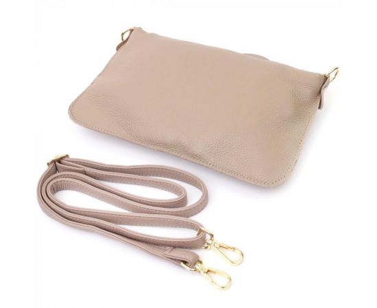 Купить Женская сумка-клатч с двумя ремнями из натуральной кожи Vintage 22643 Бежевая, фото , изображение 5, характеристики, отзывы