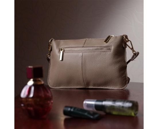 Купить Женская сумка-клатч с двумя ремнями из натуральной кожи Vintage 22643 Бежевая, фото , изображение 10, характеристики, отзывы