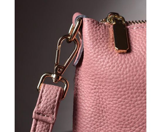 Придбати Красивая женская сумка-клатч с двумя ремнями из натуральной кожи Vintage 22644 Розовая, image , зображення 12, характеристики, відгуки