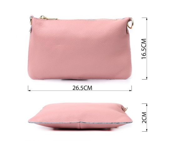 Придбати Красивая женская сумка-клатч с двумя ремнями из натуральной кожи Vintage 22644 Розовая, image , зображення 3, характеристики, відгуки