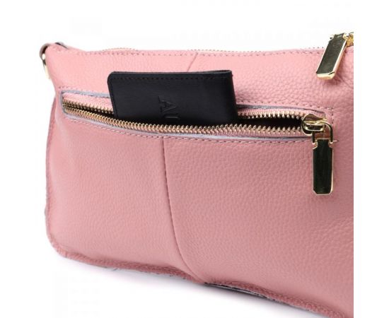 Придбати Красивая женская сумка-клатч с двумя ремнями из натуральной кожи Vintage 22644 Розовая, image , зображення 7, характеристики, відгуки