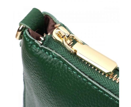 Купить Оригинальная женская сумка-клатч с двумя ремнями из натуральной кожи Vintage 22647 Зеленая, фото , изображение 6, характеристики, отзывы
