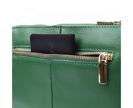 Купить Оригинальная женская сумка-клатч с двумя ремнями из натуральной кожи Vintage 22647 Зеленая, фото , изображение 7, характеристики, отзывы