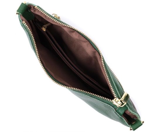 Купить Оригинальная женская сумка-клатч с двумя ремнями из натуральной кожи Vintage 22647 Зеленая, фото , изображение 8, характеристики, отзывы